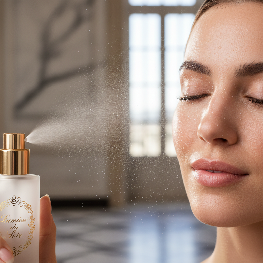 All-Day Lock Setting Spray misting on skin