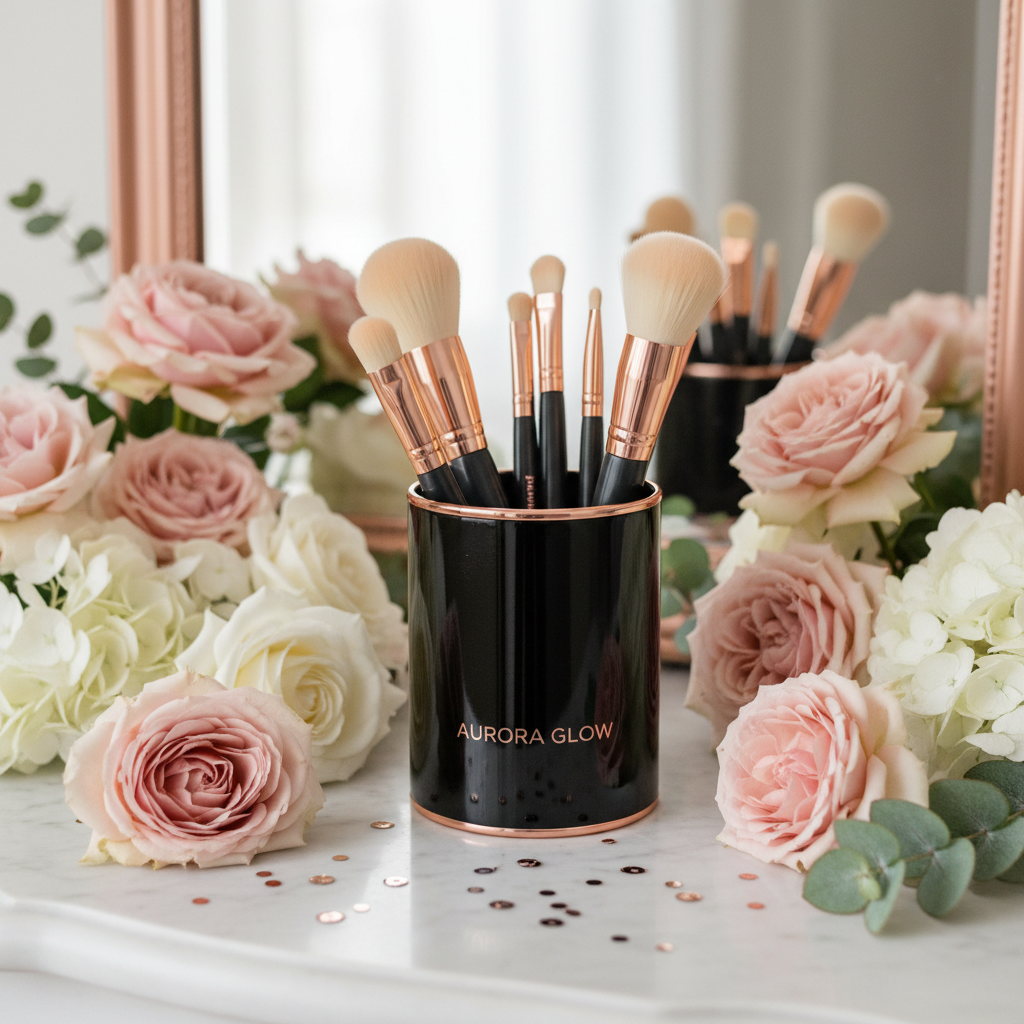 Pro Artistry Makeup Brushes Set in holder